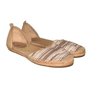 UGG $110 Sherpa Heel Striped D'orsay Espadrille Flats US‎ Size 9